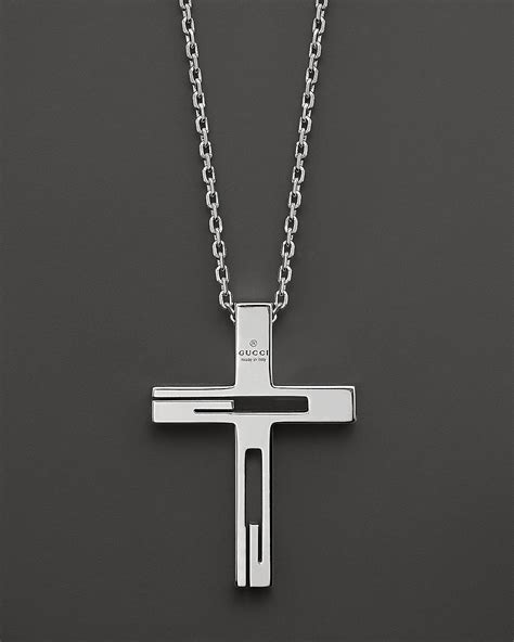 gucci sterling silver cross necklace|gucci silver heart necklace.